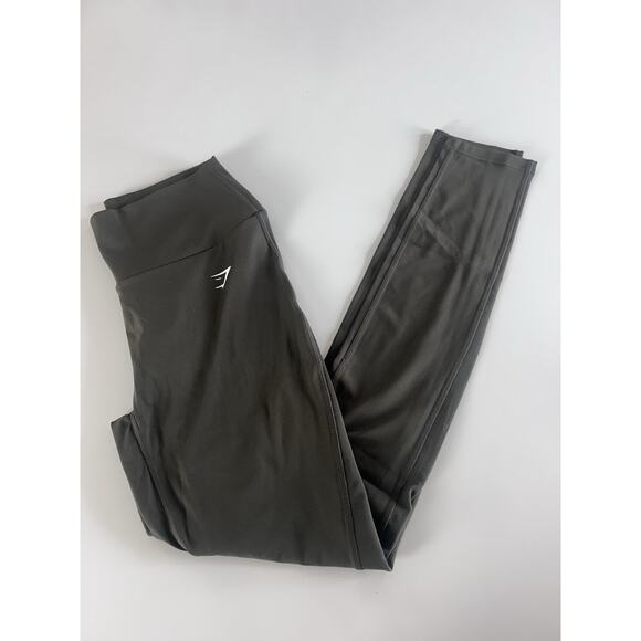 Gymshark Women's Mesh Placement Gym Leggings Green Medium B8A6F Ruched - Picture 8 of 9